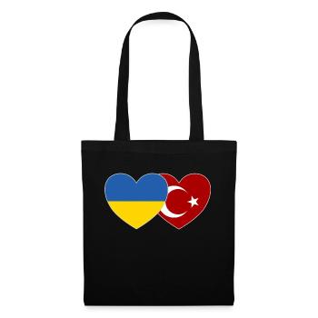 Ukraine Turkey Heart Flag - Tote Bag - black - Front