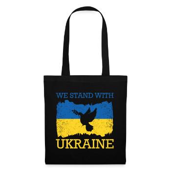Ukraine Flagge Vogel Frieden Ukrainer Ukrainisch - Stoffbeutel - Schwarz - Vorne