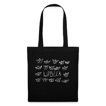 Paper ships anchored in Lübeck - Tote Bag - black - Front