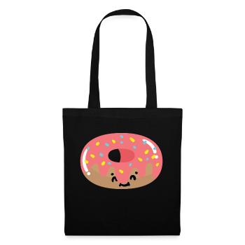 Beignet kawaii - Sac en tissu - noir - Devant
