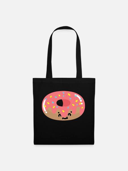 Kawaii Donut - Tote Bag - black