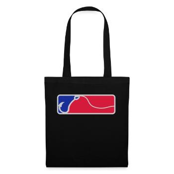 Crochet de pêche rouge bleu - Sac en tissu - noir - Devant