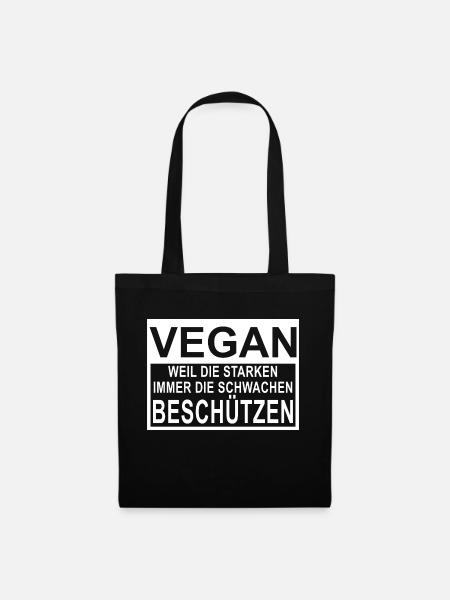 Vegan - Tiere Beschützen - Stoffbeutel - Schwarz