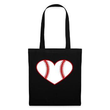 baseball heart - Tote Bag - black - Front