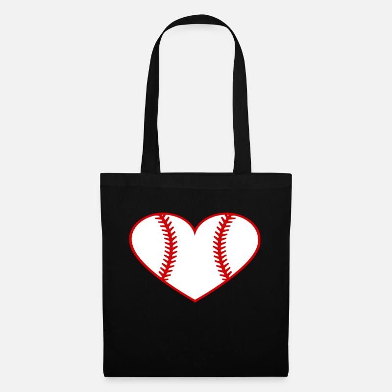baseball heart - Tote Bag - black