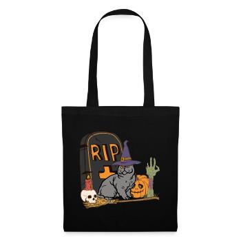 Mignon et effrayant British Shorthair Cat - Sac en tissu - noir - Devant