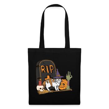 Mignon et effrayant American Curl chat d’Halloween - Sac en tissu - noir - Devant