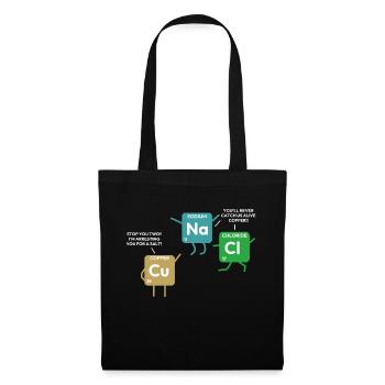 Funny Chemistry Periodic Table Elements Copper Pol - Stoffbeutel - Schwarz - Vorne