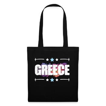 Greece - Stoffbeutel - Schwarz - Vorne