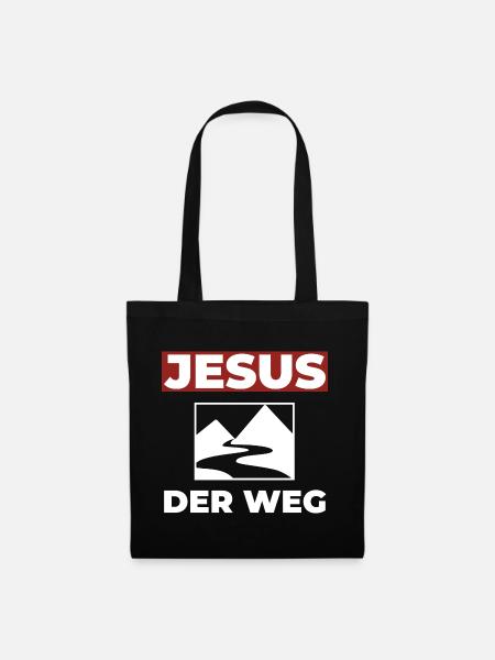 Jesus Christus ist der Weg - Christliches Shirt - Stoffbeutel - Schwarz