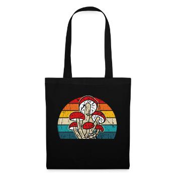 Vintage Retro Mushroom Mycologist - Stoffbeutel - Schwarz - Vorne