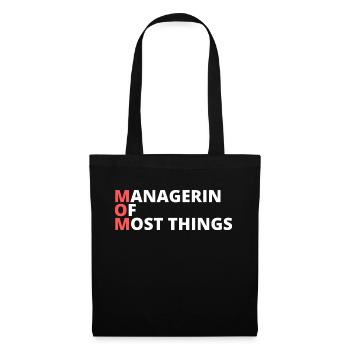 Mom - MANAGERIN OF MOST THINGS - Stoffbeutel - Schwarz - Vorne