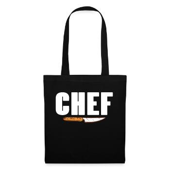 Awesome CHEF Cooking Designs T-Shirt Present Gift - Stoffbeutel - Schwarz - Vorne