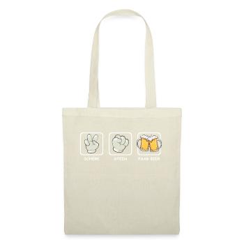 Schere Stein Papier/ Paar Bier - Stoffbeutel - Natur - Vorne