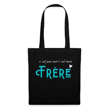 c'est pas moi c'est mon frère- shirt assortis sœur - Sac en tissu - noir - Devant
