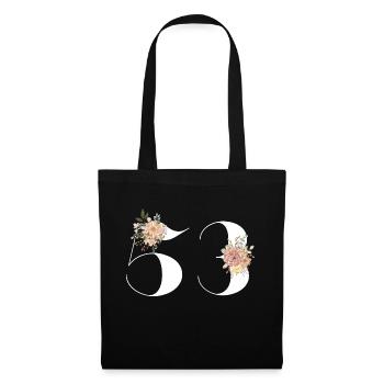 53. Jahrestag in voller Blüte (Geschenk von 53 Jahren) - Stoffbeutel - Schwarz - Vorne