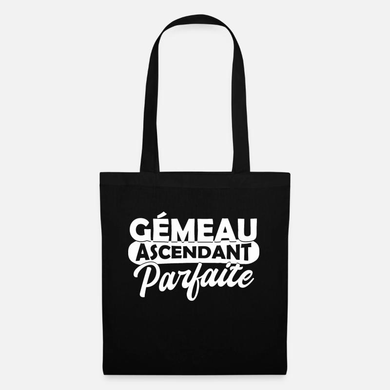gémeau ascendant parfaite / signe du zodiaque - Sac en tissu - noir