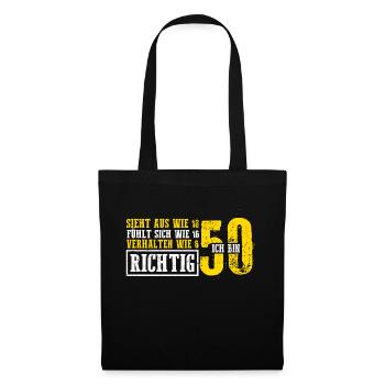 Vintage 50 Jahre Mann 50ter Geschenk 50. Geburtsta - Stoffbeutel - Schwarz - Vorne