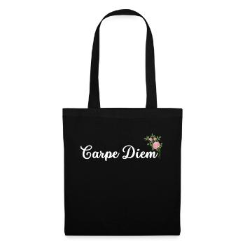 Idée cadeau femme citation Carpe diem - Sac en tissu - noir - Devant