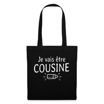 Je vais être cousine / future cousine - Sac en tissu - noir - Devant