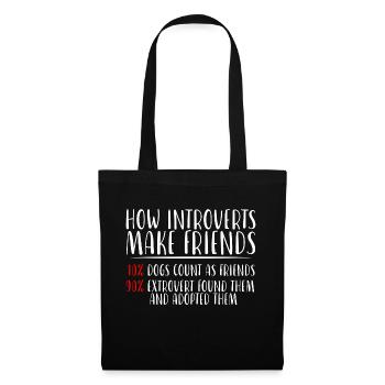 Comment les introvertis se font des amis 4 - Sac en tissu - noir - Devant