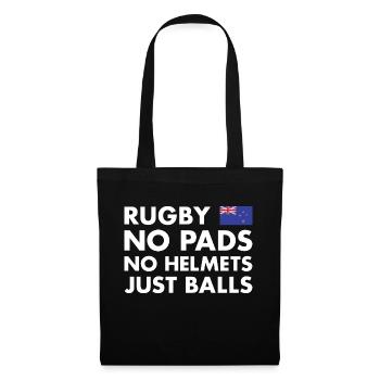 Rugby No Pads No Helmets New Zealand Rugby - Stoffbeutel - Schwarz - Vorne