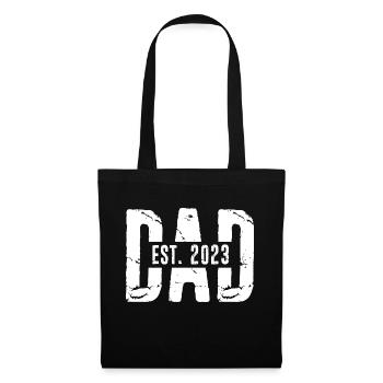 DAD est. 2023 Geschenk Papa werdender Vater 2023 V - Stoffbeutel - Schwarz - Vorne