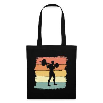 Musculation Fitness Poids Lifting Rétro Vintage - Sac en tissu - noir - Devant