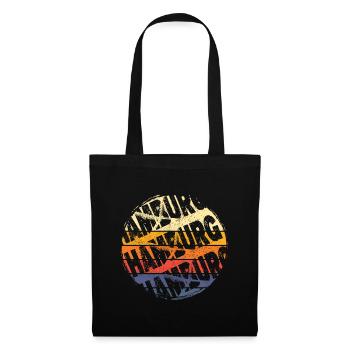 Hamburg Germany City Vintage Retro Skyline - Tote Bag - black - Front