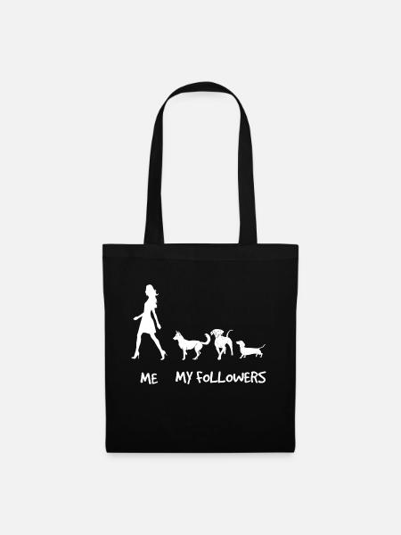 Me and my followers - Hunde Design - Stoffbeutel - Schwarz