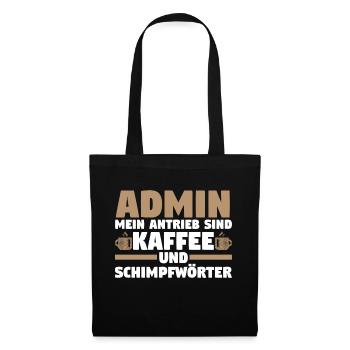 Administrator Informatiker Kaffee Programmierer Ad - Stoffbeutel - Schwarz - Vorne