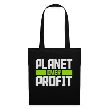 planet over profit quote - Tote Bag - black - Front