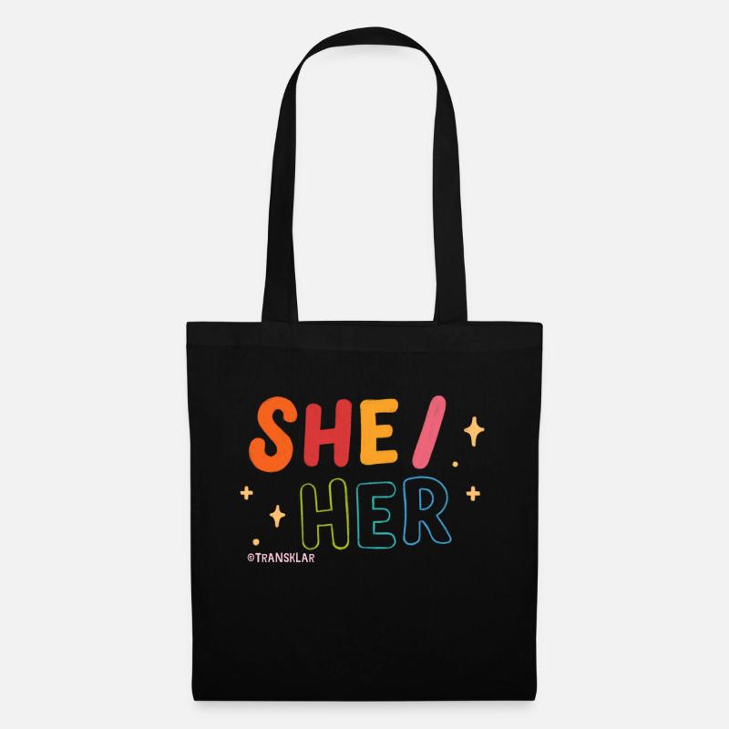 She/Her - Stoffbeutel - Schwarz