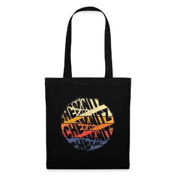 Chemnitz Deutschland Stadt Vintage Retro Skyline - Stoffbeutel - Schwarz - Vorne