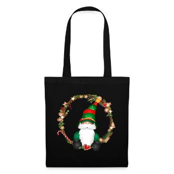 cute elf in the context of Christmas - Tote Bag - black - Front