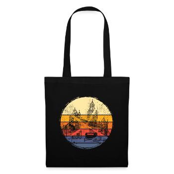 Londres Angleterre Royaume-Uni City Vintage Retro Skyline - Sac en tissu - noir - Devant