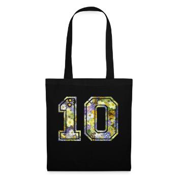 Numero 10 fleur, Équipe Foot, basket université - Sac en tissu - noir - Devant