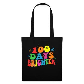 100 days brighter - 100th Day Of School Gift - Tote Bag - black - Front