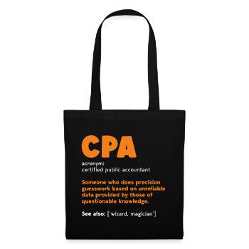 Cpa Definition - Accountant Funny Gift - Tote Bag - black - Front
