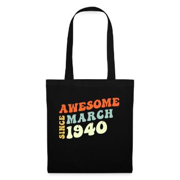 Groovy 83 ans Génial Depuis mars 1940 83ème - Sac en tissu - noir - Devant