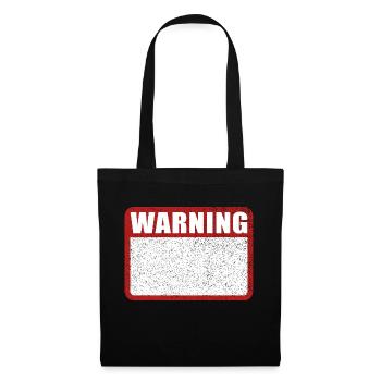 Warning Sign English Warning - Tote Bag - black - Front