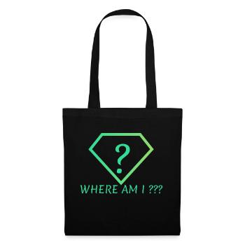 Where AM I - Stoffbeutel - Schwarz - Vorne