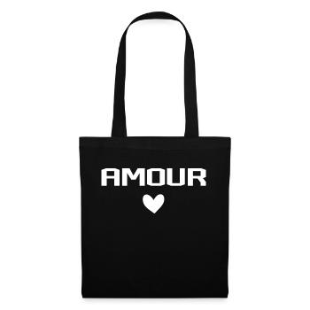Amour Cœur - Sac en tissu - noir - Devant
