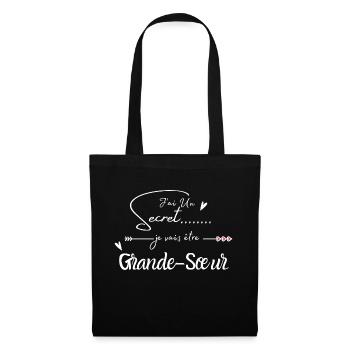 Je vais être grande sœur - Sac en tissu - noir - Devant