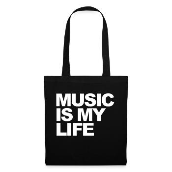 Techno-House-Tanzmusik ist mein Lebensgeschenk - Stoffbeutel - Schwarz - Vorne