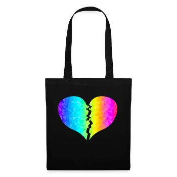 colorful heart rainbow colors - Tote Bag - black - Front