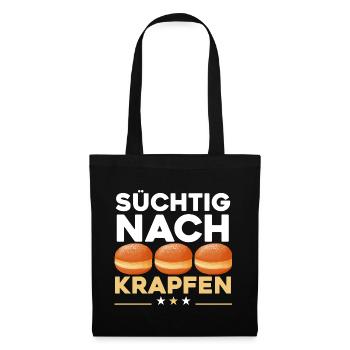 Süchtig Nach Krapfen Faschingskrapfen - Stoffbeutel - Schwarz - Vorne