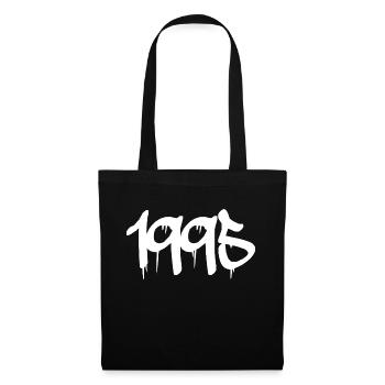 1995 Jahr Zahl 90s 95 Geschenk Idee Rap Fresh - Stoffbeutel - Schwarz - Vorne