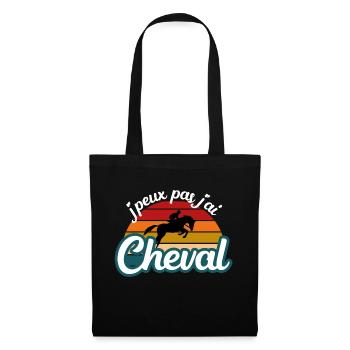J’peux pas j’ai cheval - Sac en tissu - noir - Devant