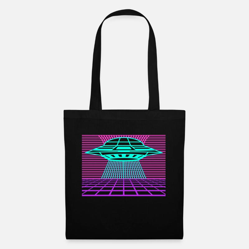 Entdecke unser Retro Style Vintage Design UFO - Stoffbeutel - Schwarz